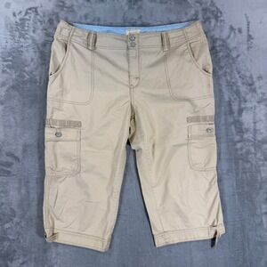 Levi's Cargo Capri Pants Women's Size 14 Beige Tan Utility Cropped Hiking